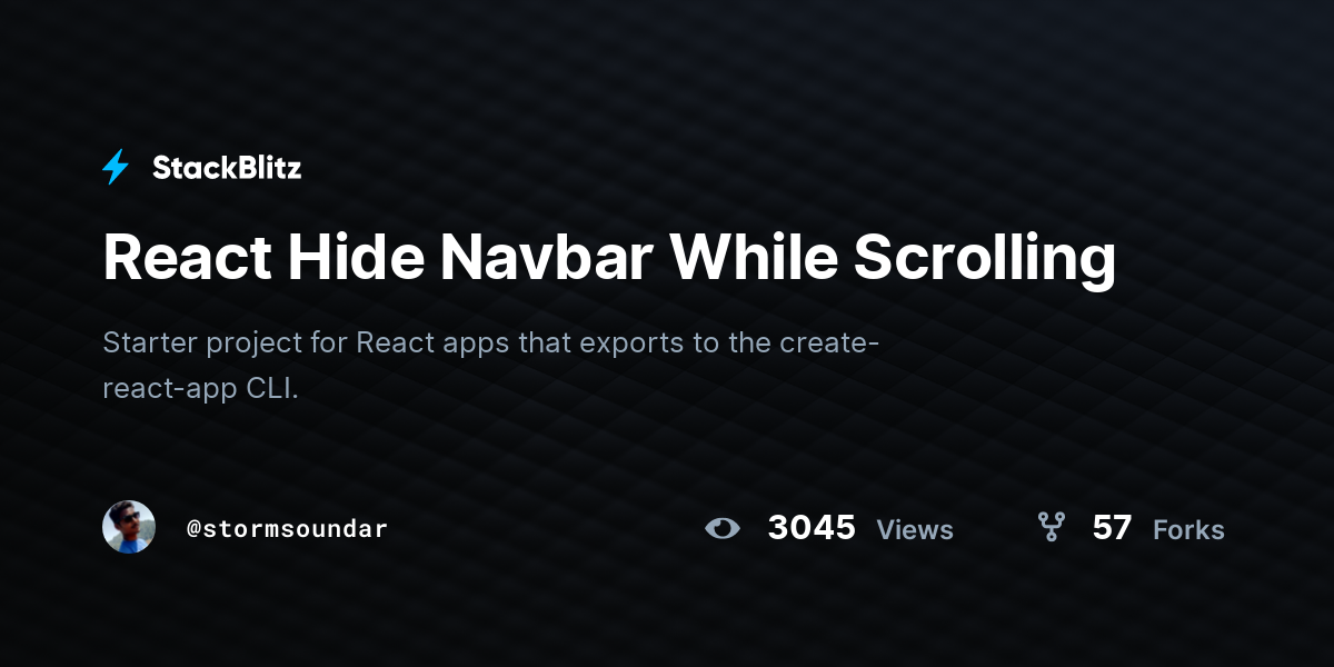 React Hide Navbar While Scrolling - StackBlitz