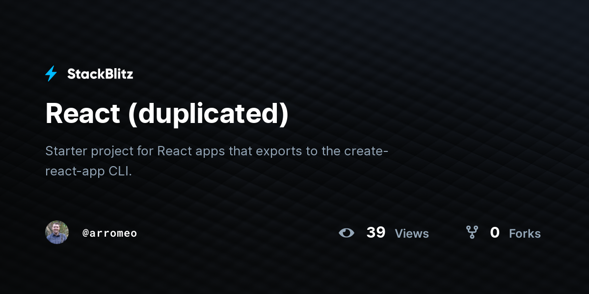 React (duplicated) - StackBlitz