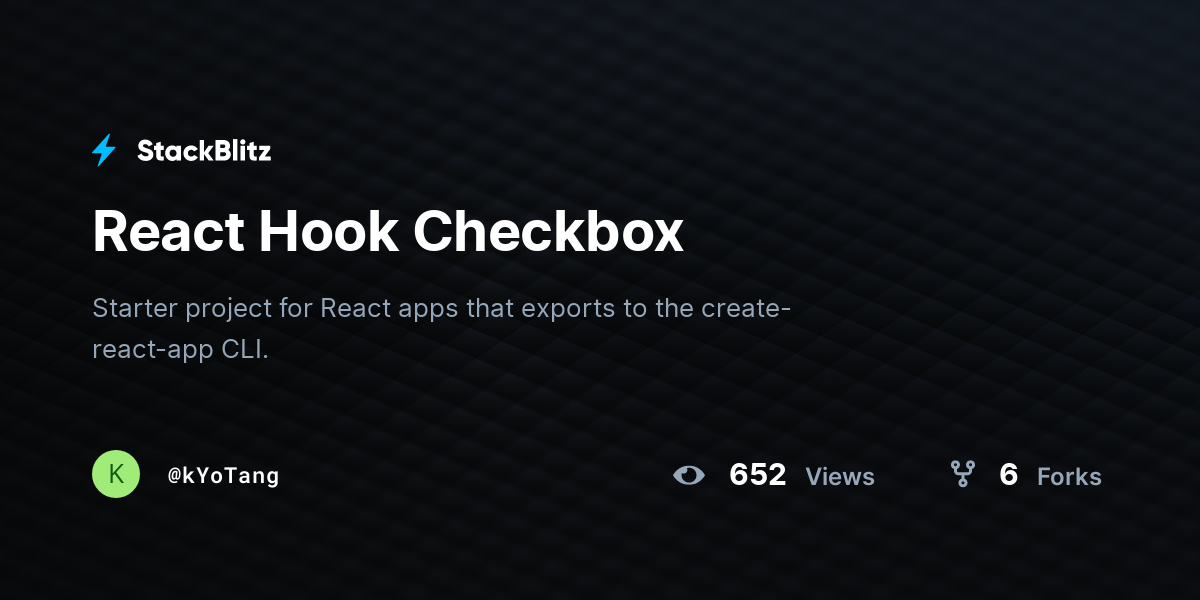 React Hook Checkbox - StackBlitz