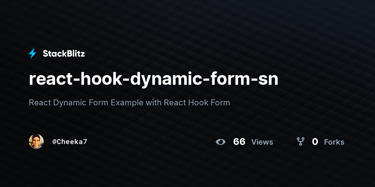 React Hook Form Dynamic Form Example