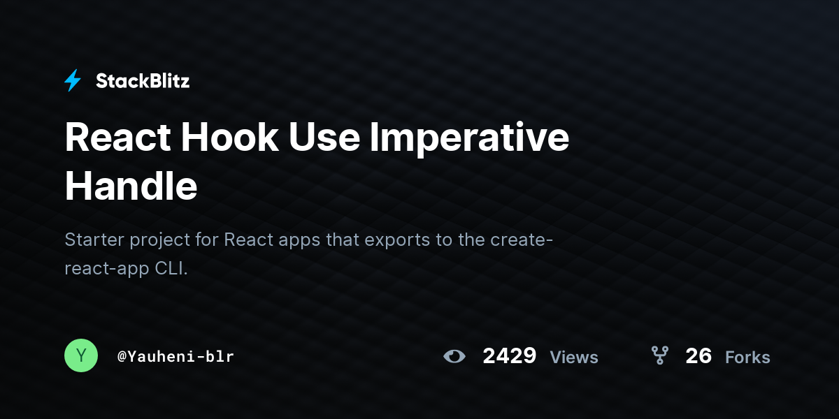 React Hook Use Imperative Handle - StackBlitz