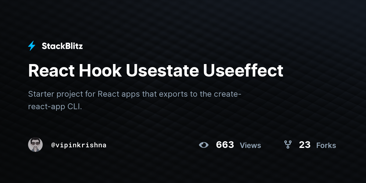 React Hook Usestate Useeffect - StackBlitz