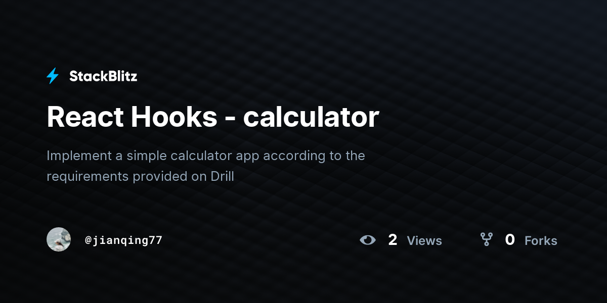 React Hooks - calculator - StackBlitz