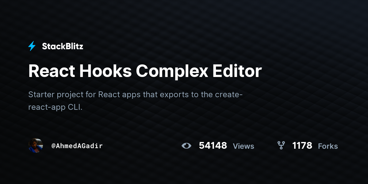 React Hooks Complex Editor - StackBlitz
