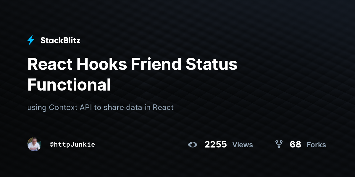 React Hooks Friend Status Functional - StackBlitz