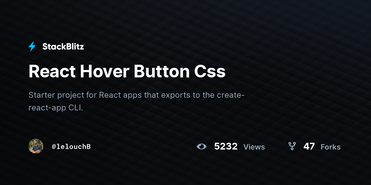 React Hover Button Css - StackBlitz