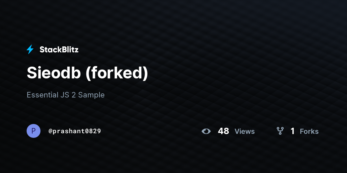 Sieodb (forked) - StackBlitz