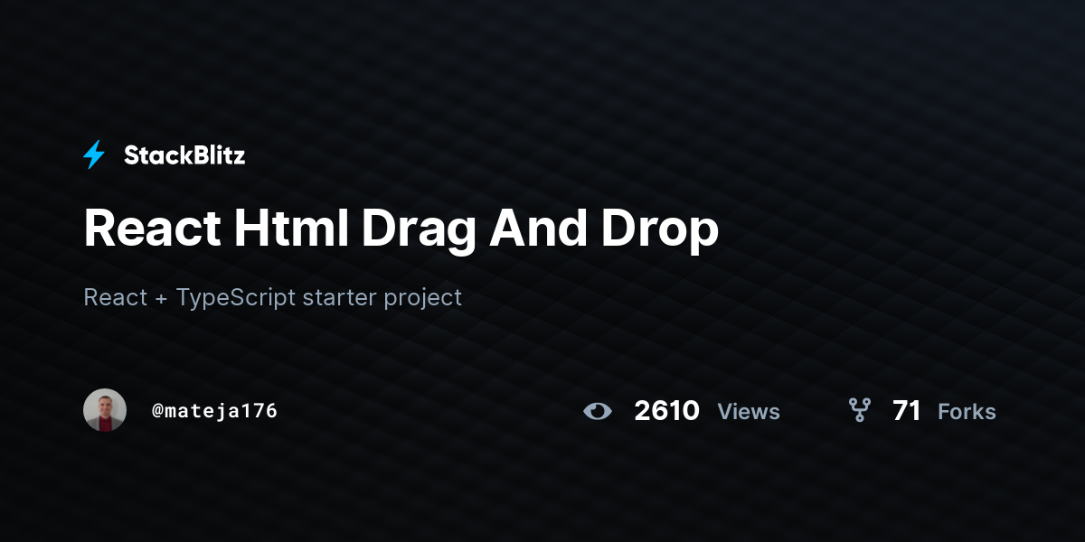 React Html Drag And Drop - StackBlitz
