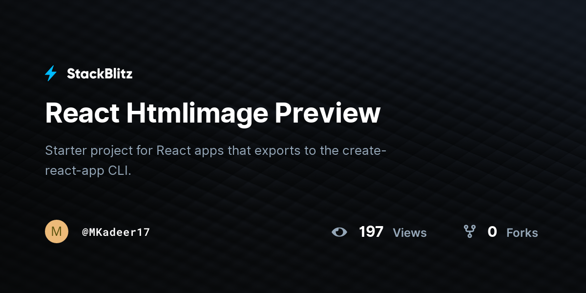 React Htmlimage Preview - StackBlitz