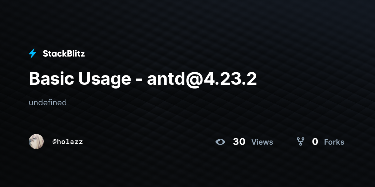 Basic Usage - antd@4.23.2 - StackBlitz
