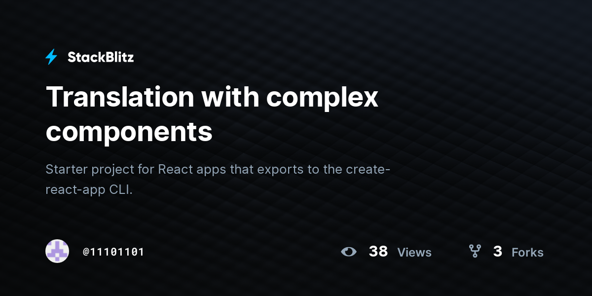Translation with complex components - StackBlitz