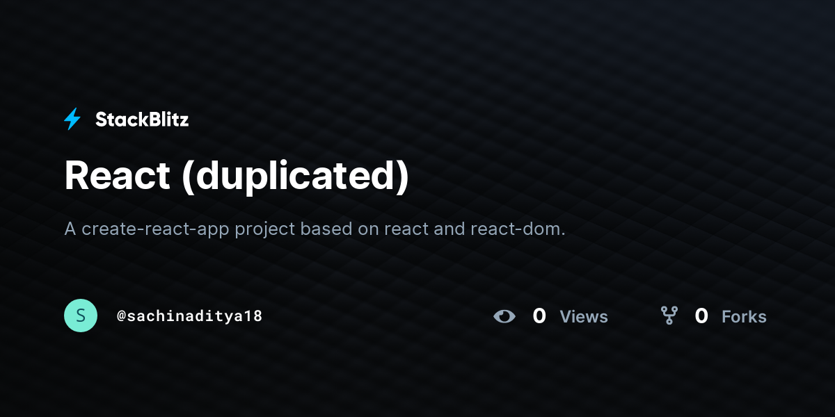 React (duplicated) - StackBlitz