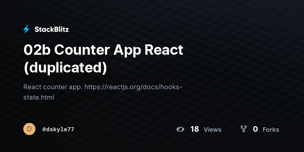 02b Counter App React (duplicated) - StackBlitz
