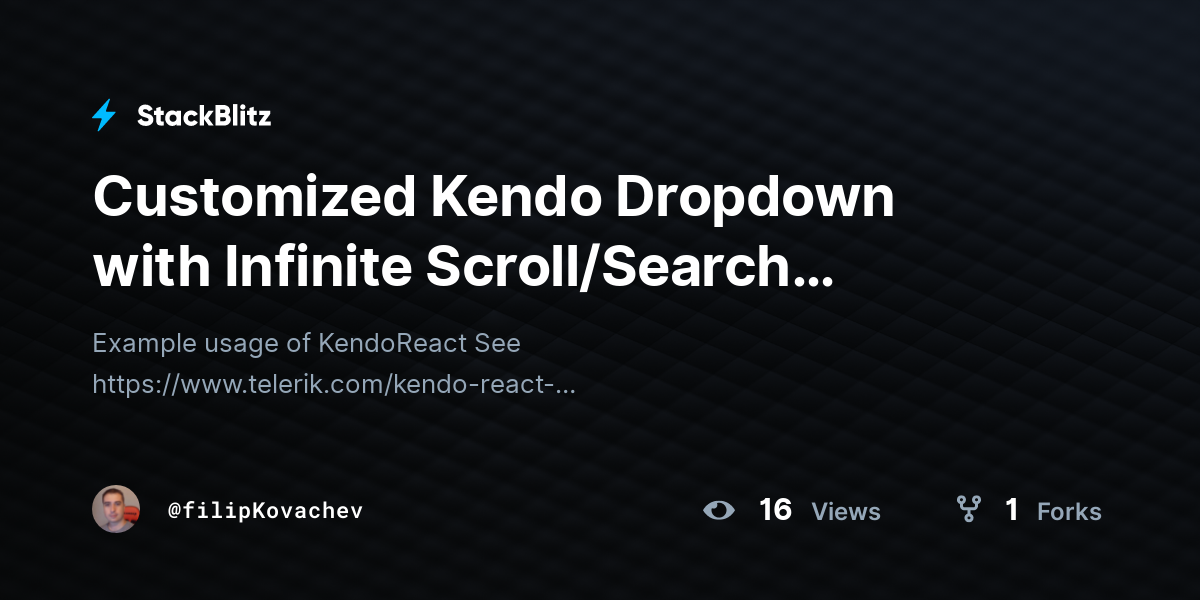 Customized kendo dropdown with infinite scroll search forked stackblitz