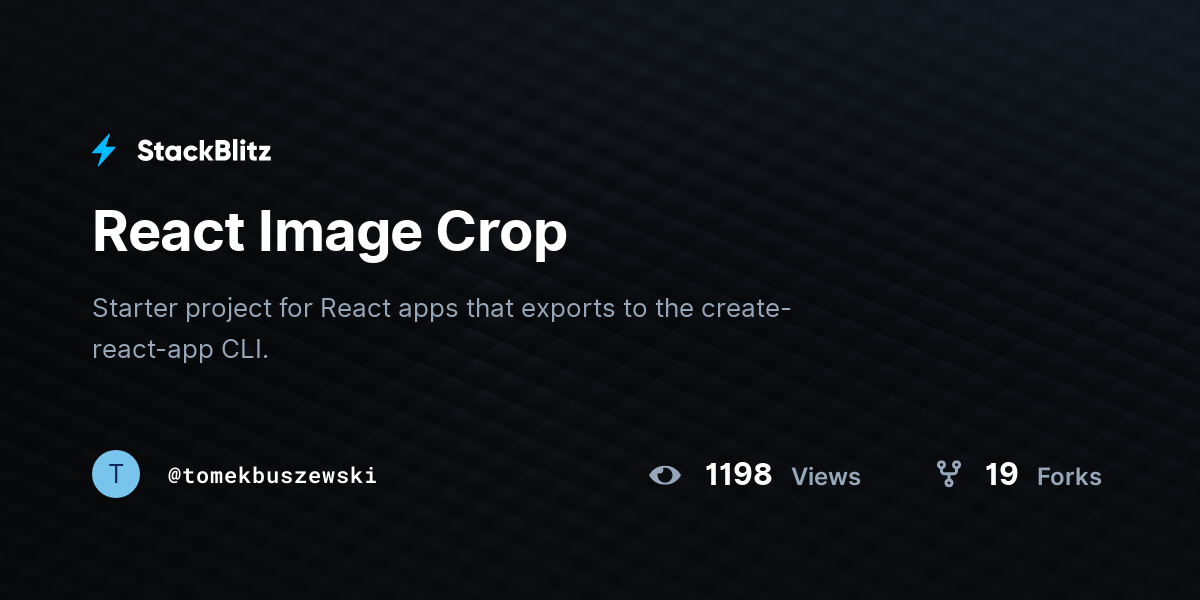 React Image Crop - StackBlitz