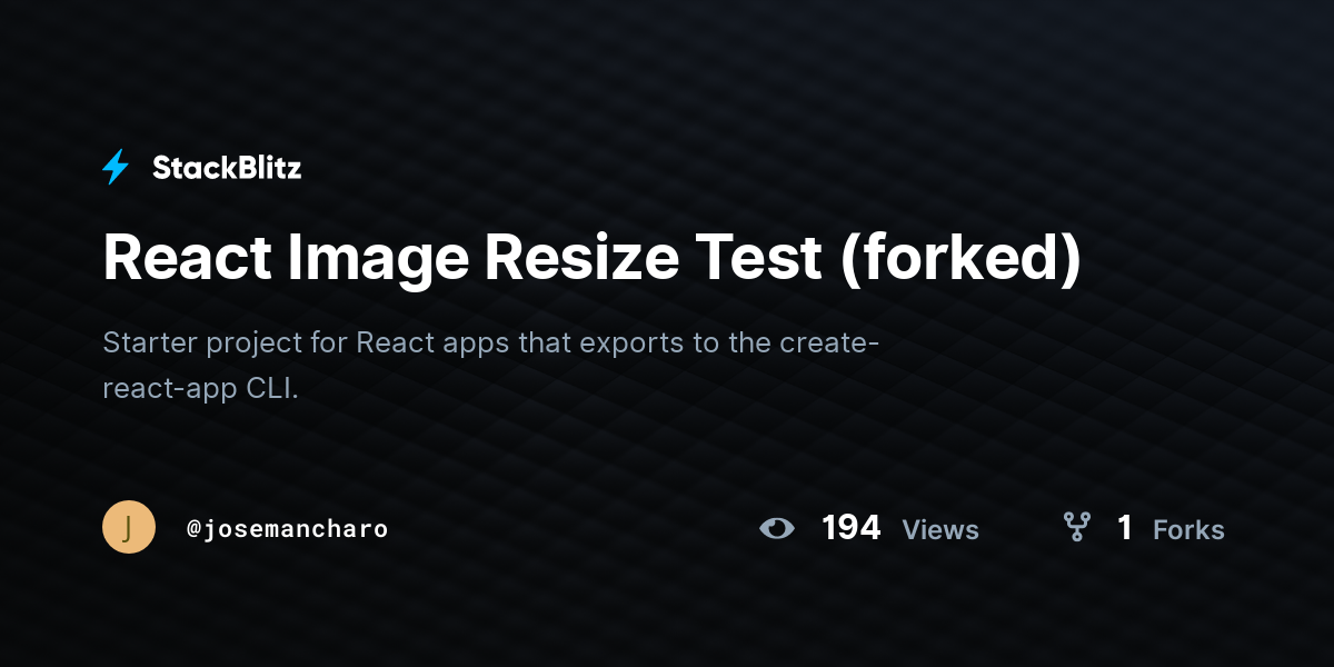 React Image Resize Test (forked) - StackBlitz