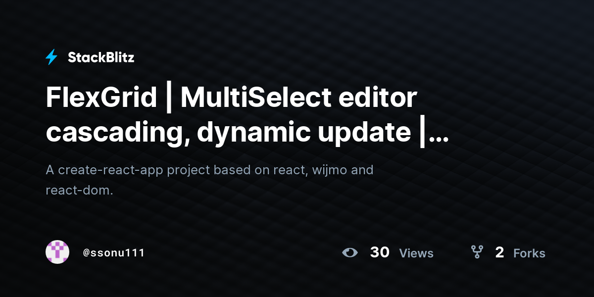 FlexGrid | MultiSelect editor cascading, dynamic update | React ...
