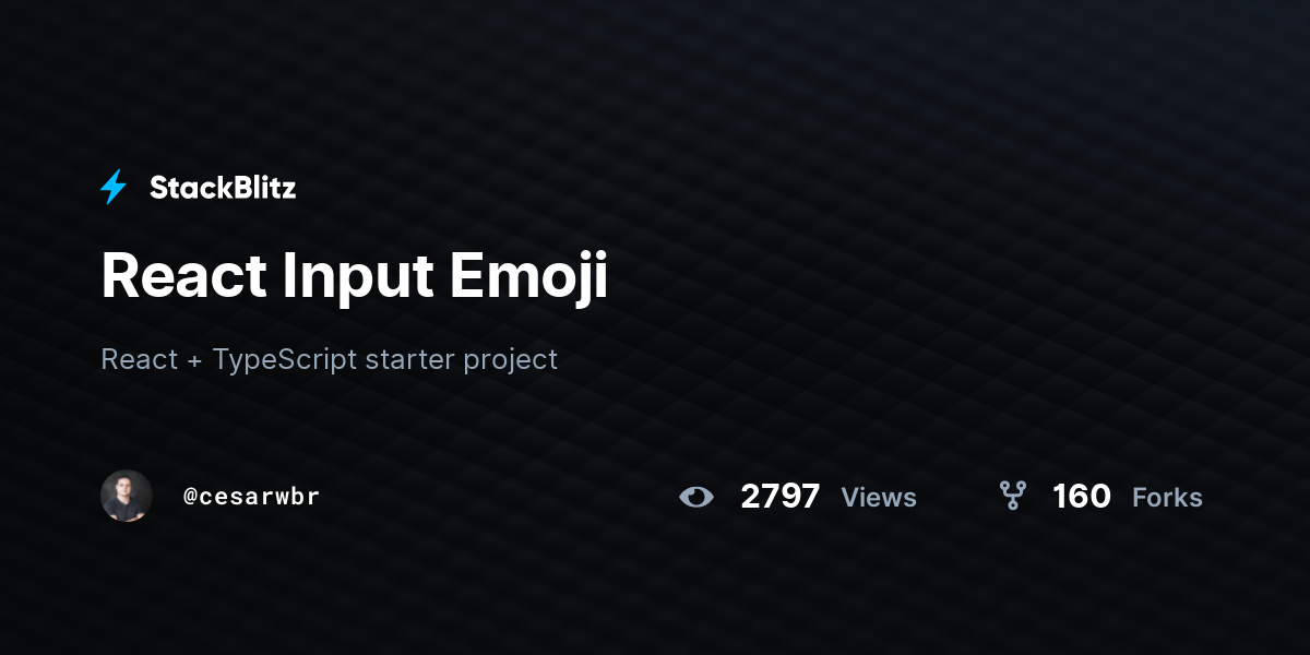 React Input Emoji - StackBlitz