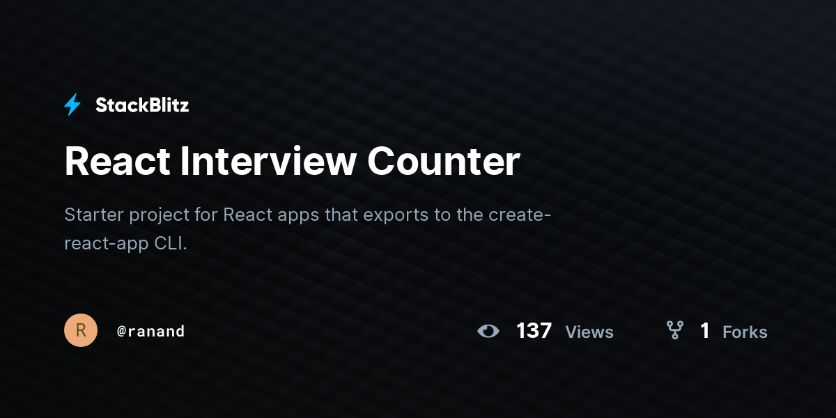 React Interview Counter - StackBlitz