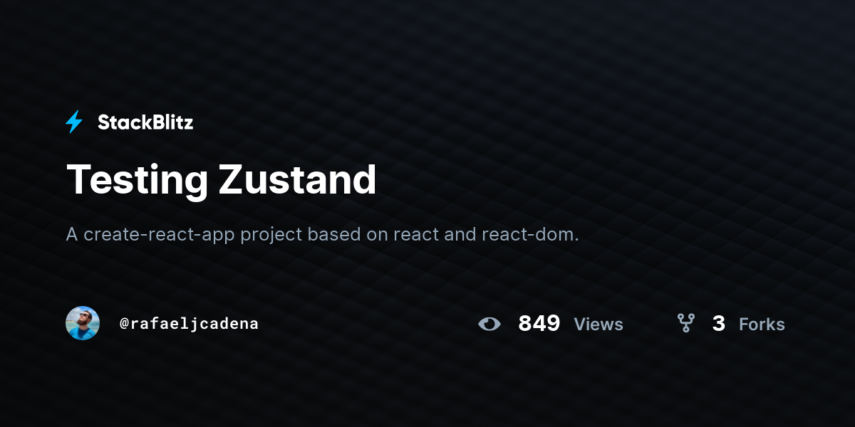 Testing Zustand - StackBlitz