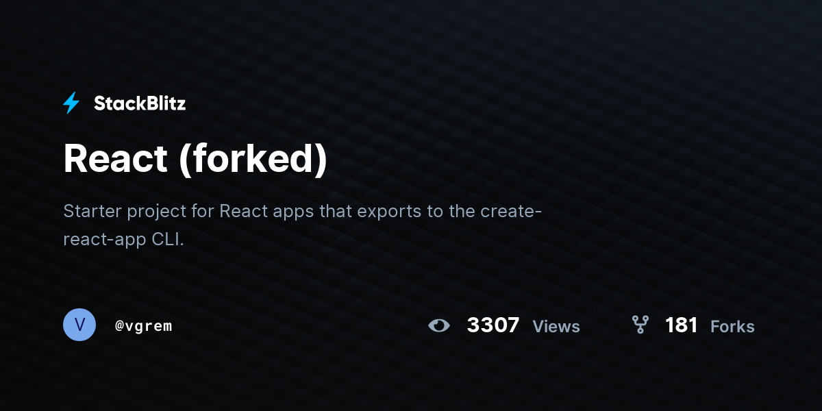 React (forked) - StackBlitz