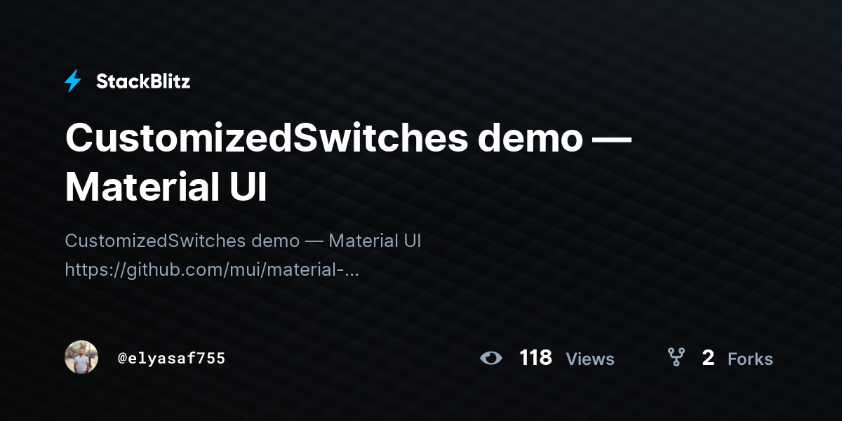 CustomizedSwitches demo — Material UI - StackBlitz