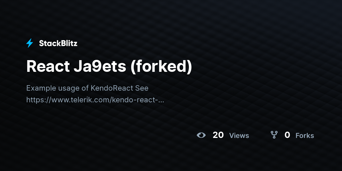 React Ja9ets (forked) - StackBlitz