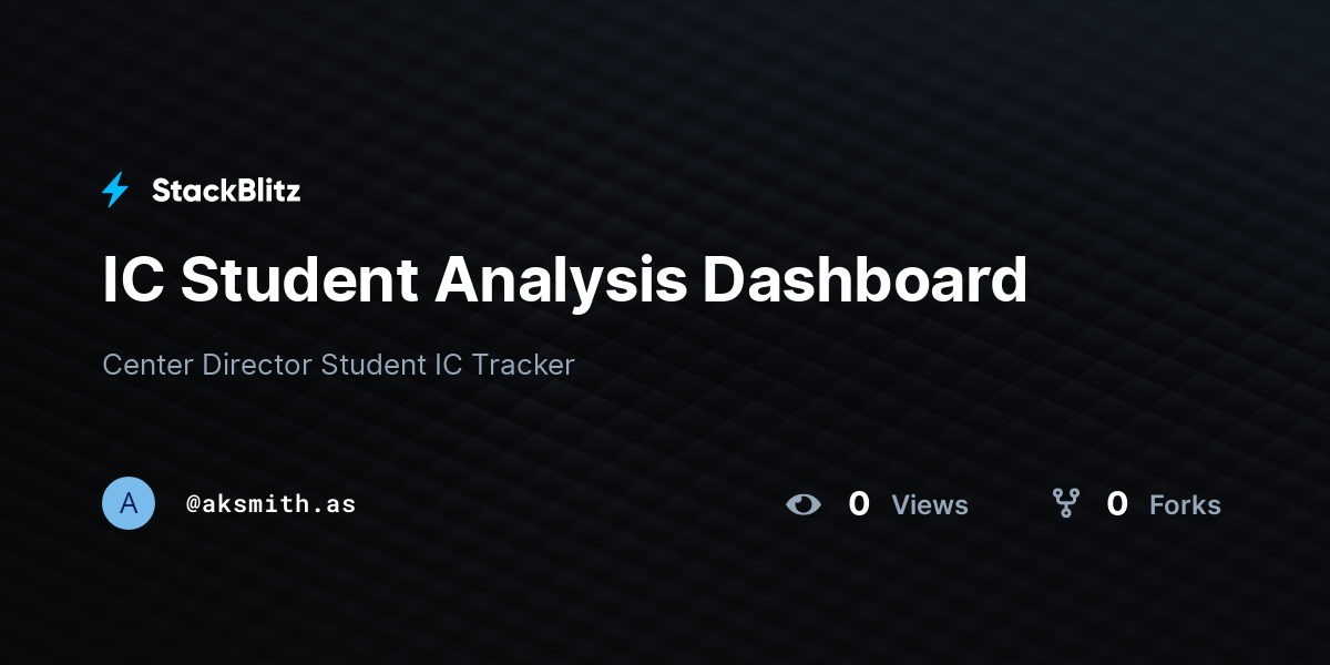 IC Student Analysis Dashboard - StackBlitz