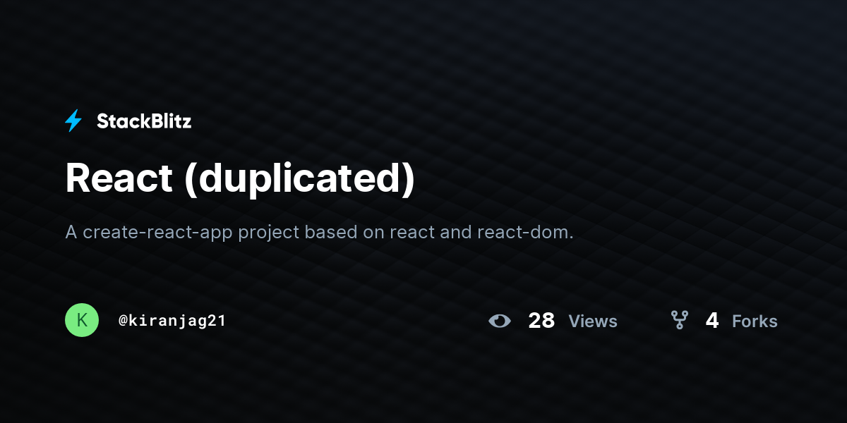 React (duplicated) - StackBlitz