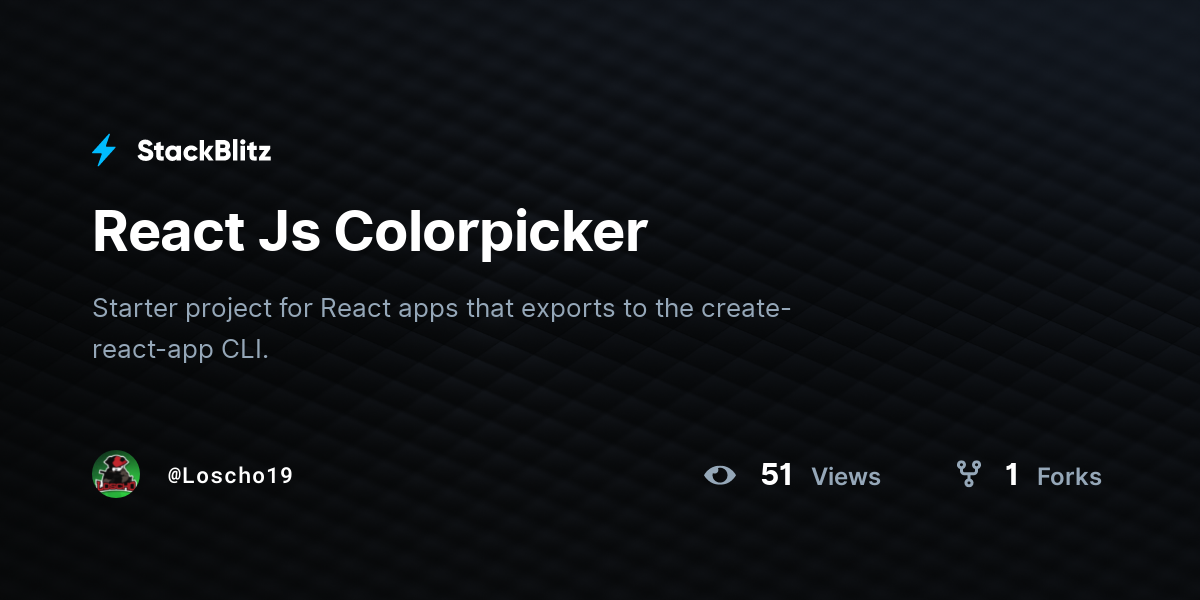 React Js Colorpicker - StackBlitz