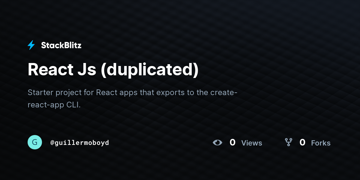 React Js (duplicated) - StackBlitz