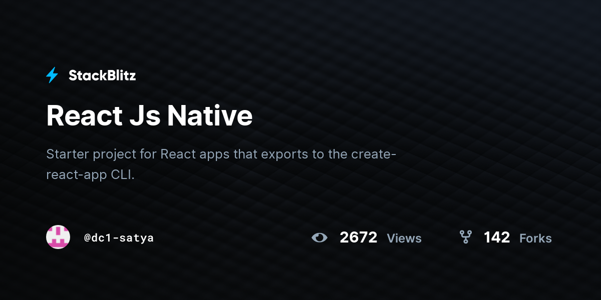 React Js Native - StackBlitz