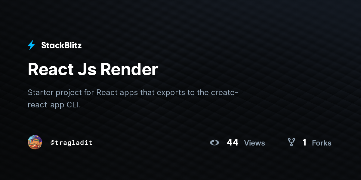 React Js Render - StackBlitz