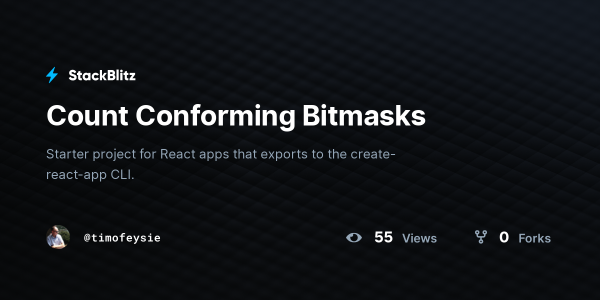 Count Conforming Bitmasks - StackBlitz