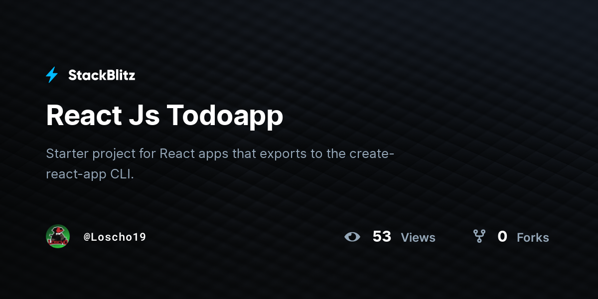 React Js Todoapp - StackBlitz