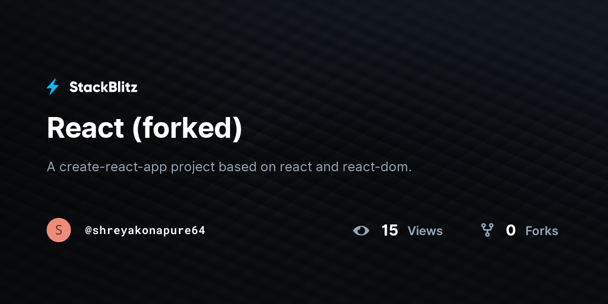React (forked) - StackBlitz
