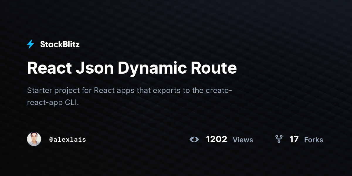 React Json Dynamic Route - StackBlitz