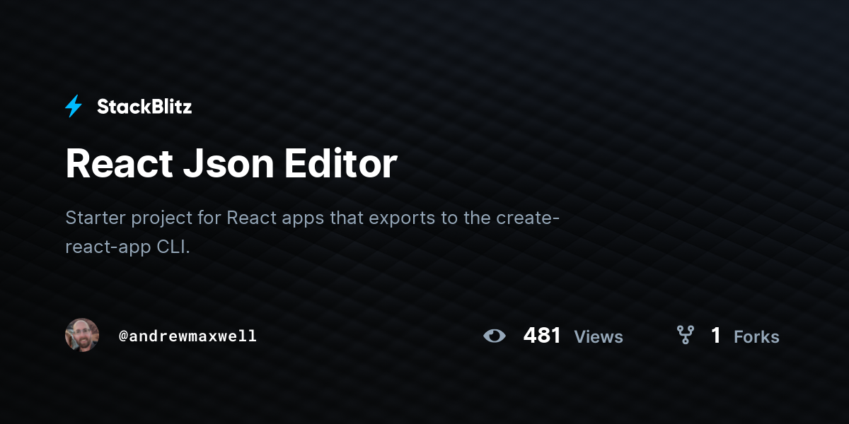 React Json Editor - StackBlitz
