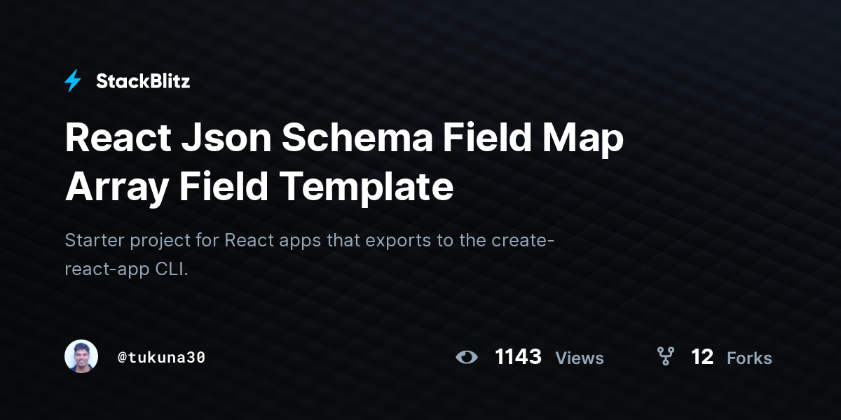 React Json Schema Field Map Array Field Template - StackBlitz