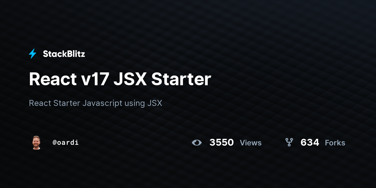 React v17 JSX Starter - StackBlitz