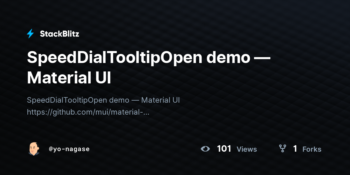 SpeedDialTooltipOpen demo — Material UI - StackBlitz