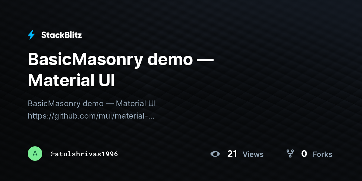 BasicMasonry demo — Material UI - StackBlitz