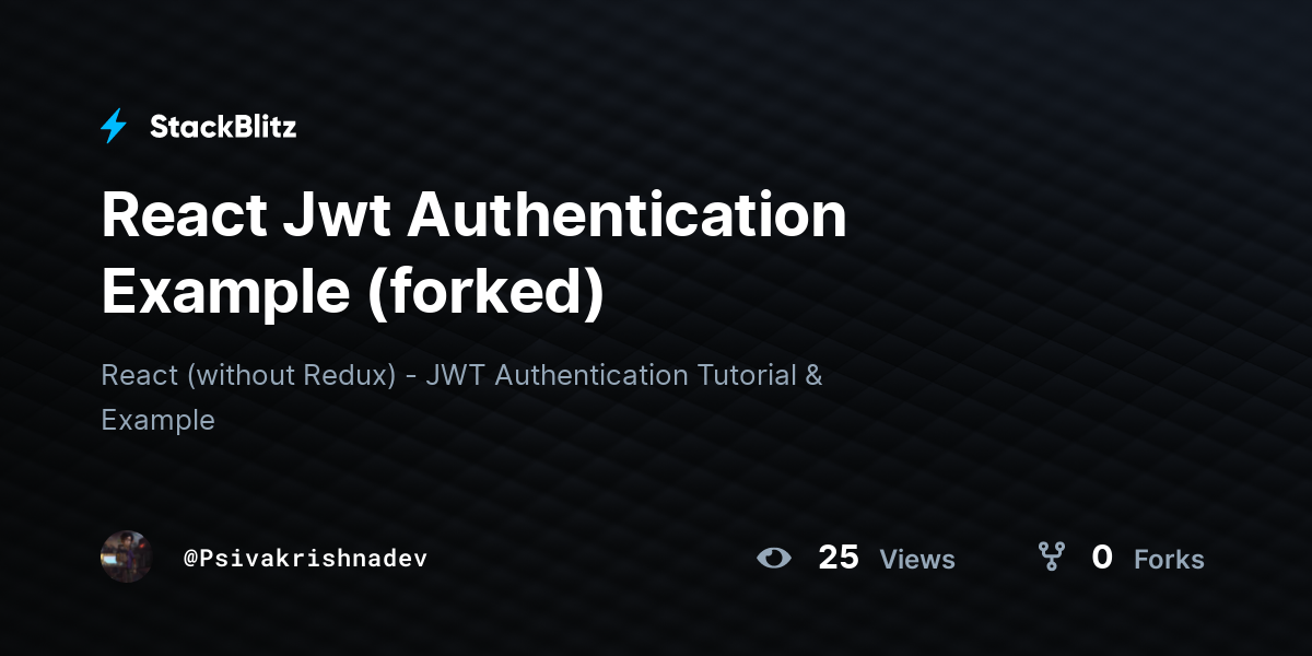 React Jwt Authentication Example (forked) - StackBlitz