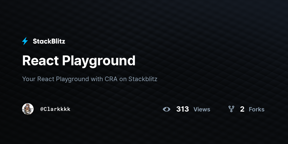 React Playground - StackBlitz