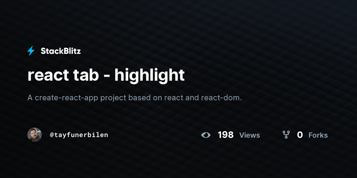 react tab - highlight - StackBlitz
