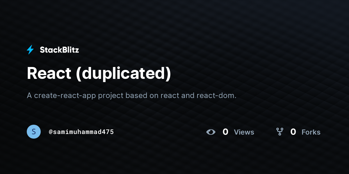 React (duplicated) - StackBlitz