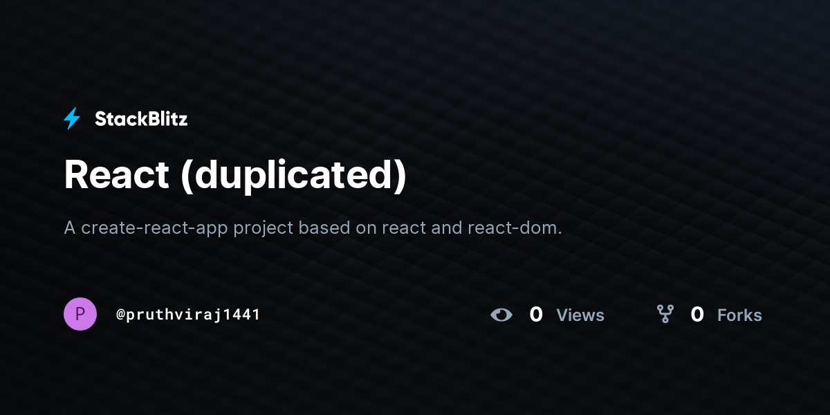 React (duplicated) - StackBlitz