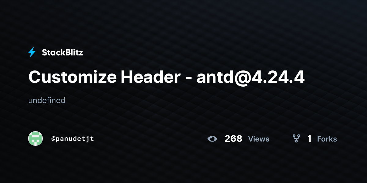 Customize Header - antd@4.24.4 - StackBlitz