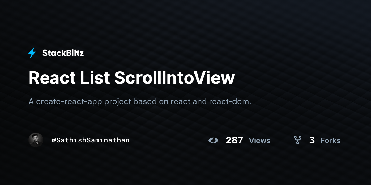 React List ScrollIntoView - StackBlitz