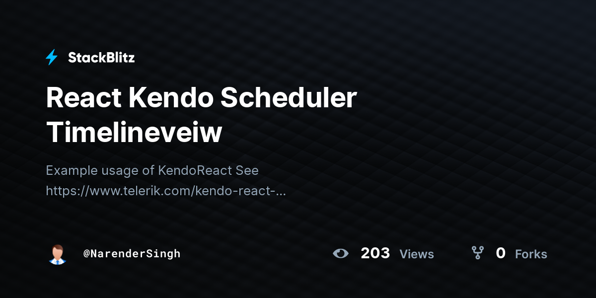 React Kendo Scheduler Timelineveiw - StackBlitz